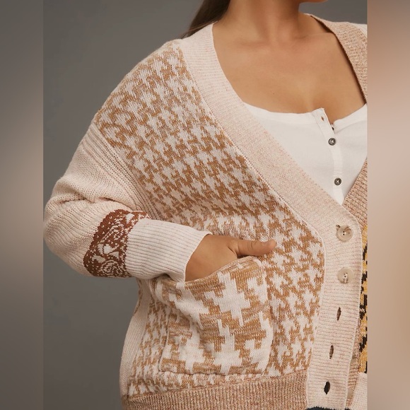 Pilcro by Anthropologie Mash-Up Tiger Cardigan Sweater Size XLarge - Picture 7 of 14